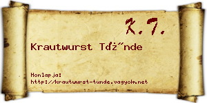 Krautwurst Tünde névjegykártya